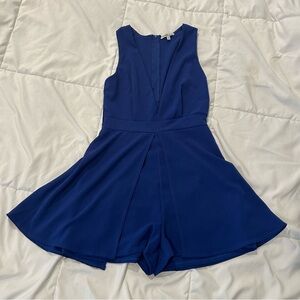 Charlotte Russe Sleeveless Romper Skort. Cobalt Blue.